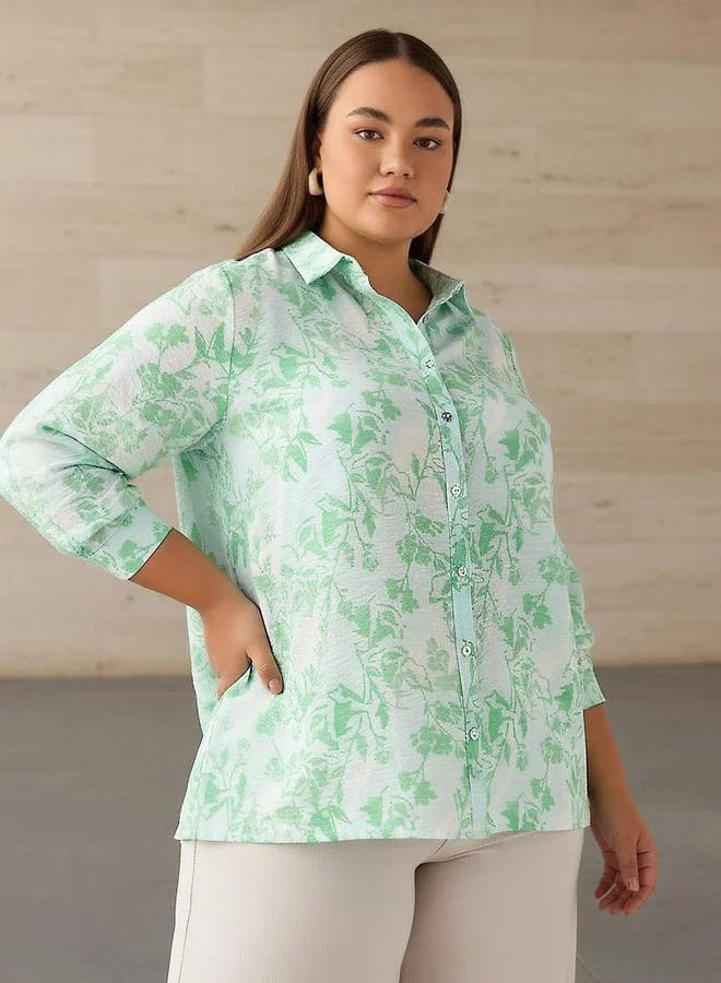  أولا بوبكن قميص أولا بوبكن بقصة عادية من الفيسكوز بطبعة زهور